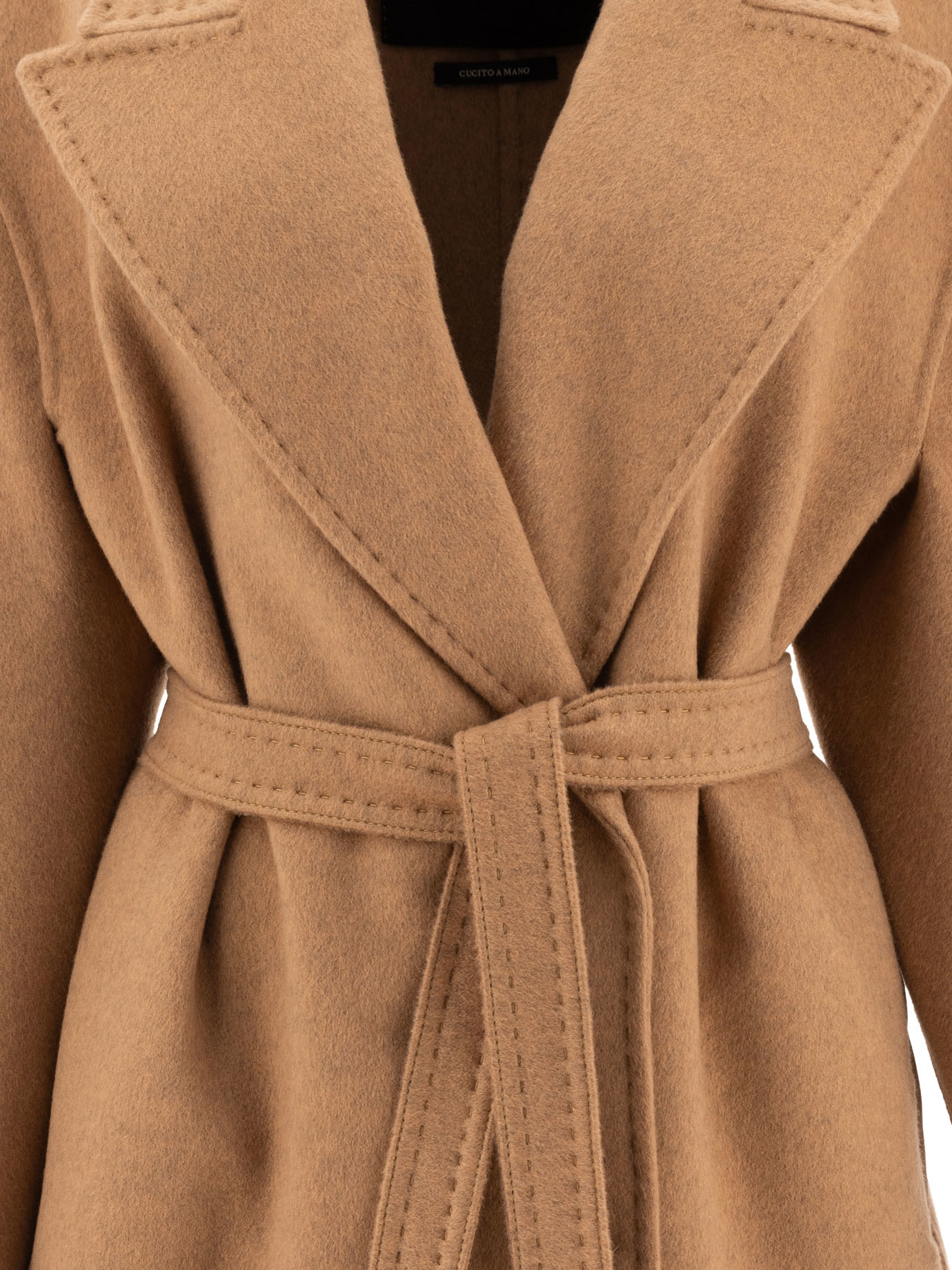 MAX MARA ATELIER Beige Deconstructed coat in cashmere double